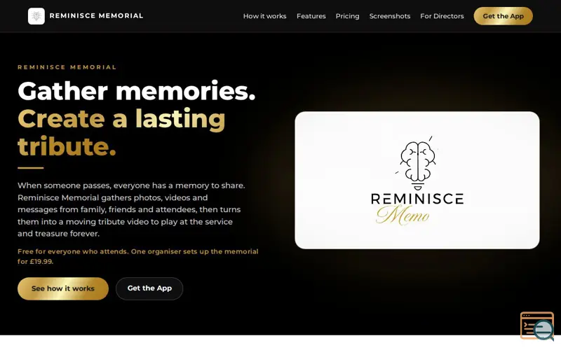 Screenshot of Reminisce Memorial