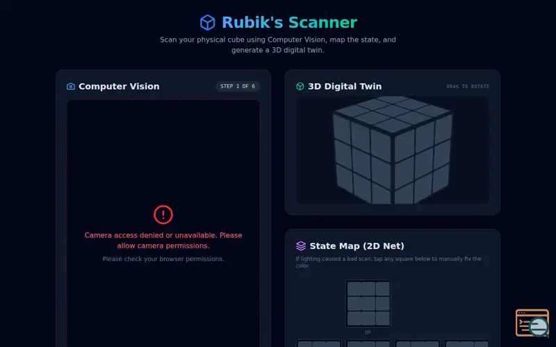 Screenshot of RubiksCubeSolver