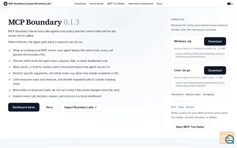 Screenshot of MCP Boundary