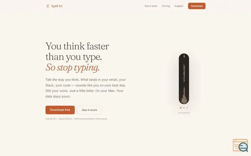 Screenshot of Tryspillit