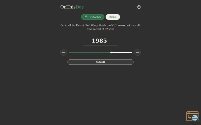 Screenshot of OnThisDay