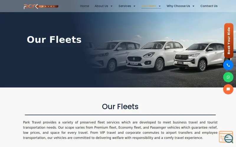 Screenshot of Explore Our Fleets