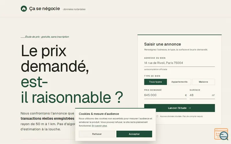 Screenshot of Ça Se Négocie