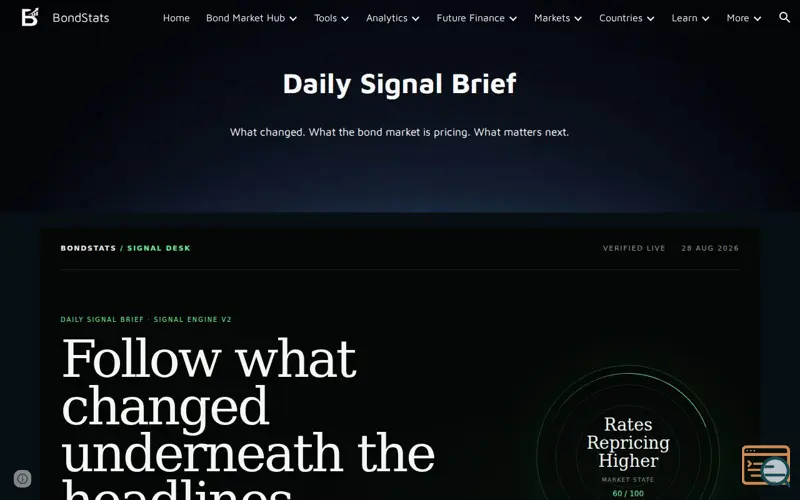 Screenshot of BondStats Daily Signal Brief