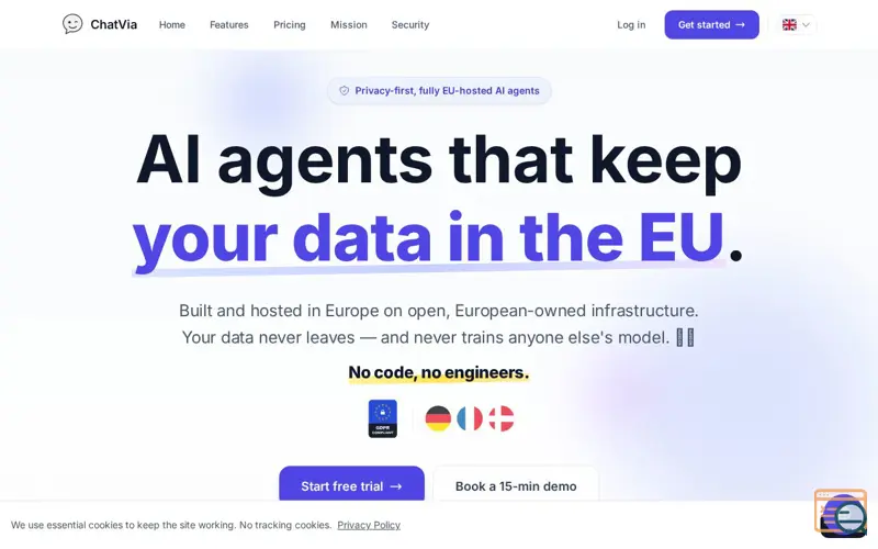 Screenshot of ChatVIA.ai