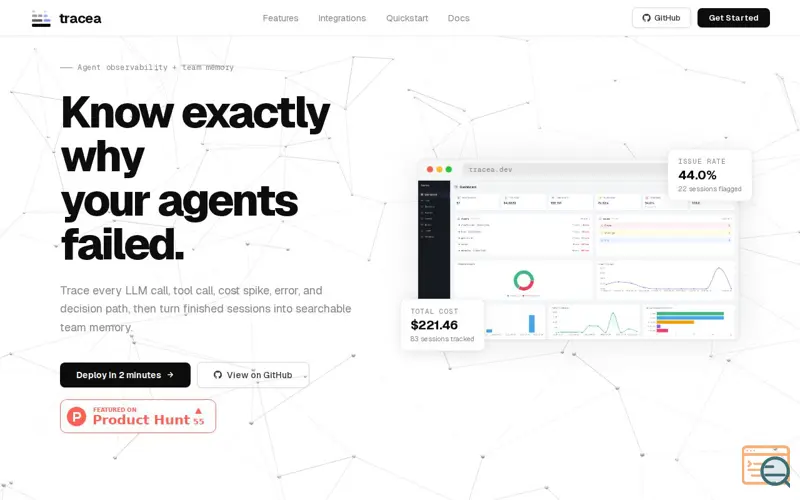 Screenshot of Tracea