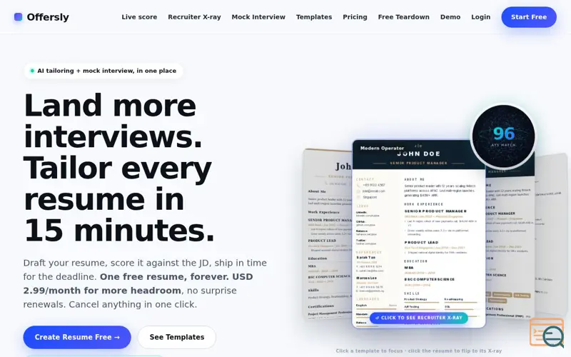 Screenshot of Offersly