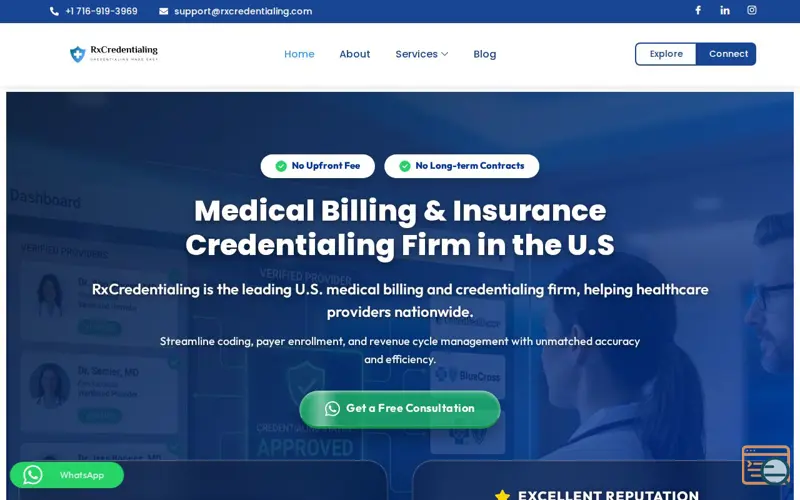 Screenshot of RxCredentialing.com, a launch using Apache APISIX
