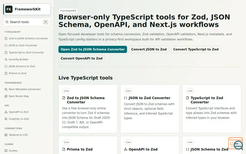 Screenshot of FrameworkKit