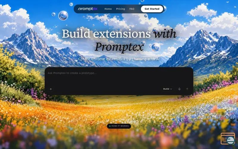 Screenshot of Promptex - Build Chrome Extensions with AI Chat