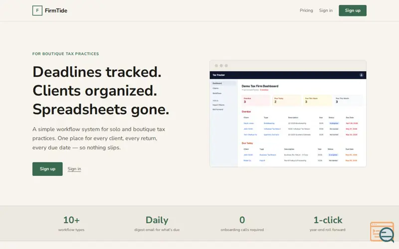 Screenshot of FirmTide