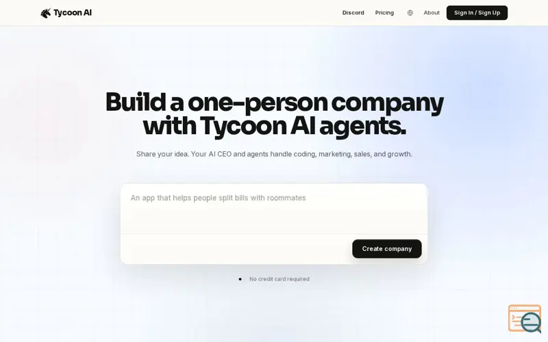 Screenshot of Tycoon AI 