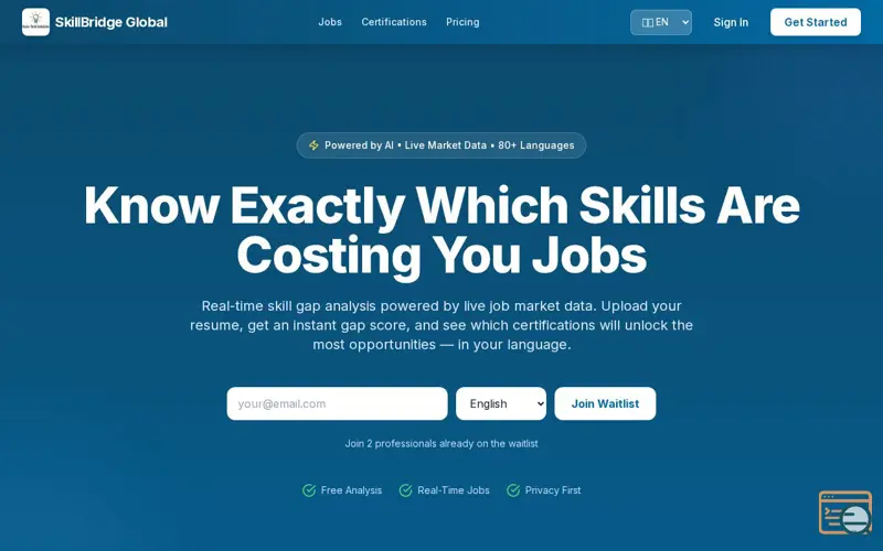 Screenshot of SkillBridge Global