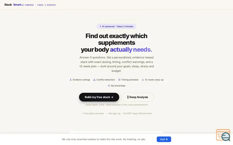 Screenshot of StackSmart