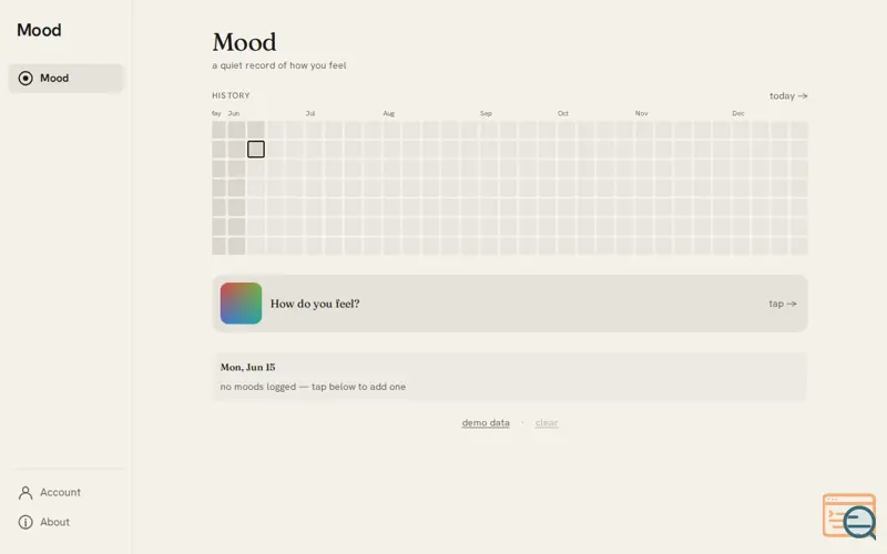 Screenshot of Mood