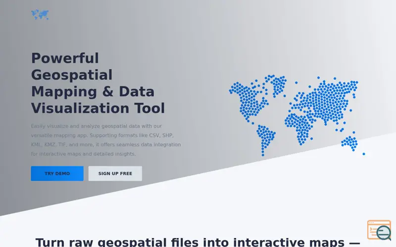 Screenshot of MapDataHub