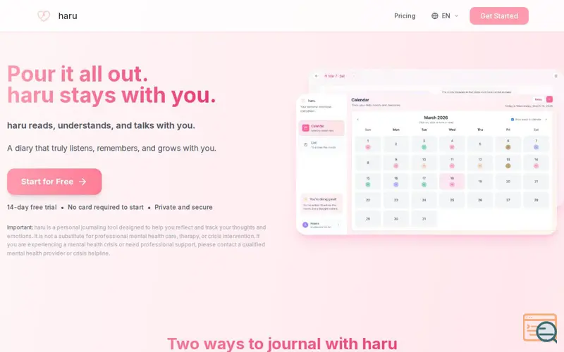 Screenshot of haru