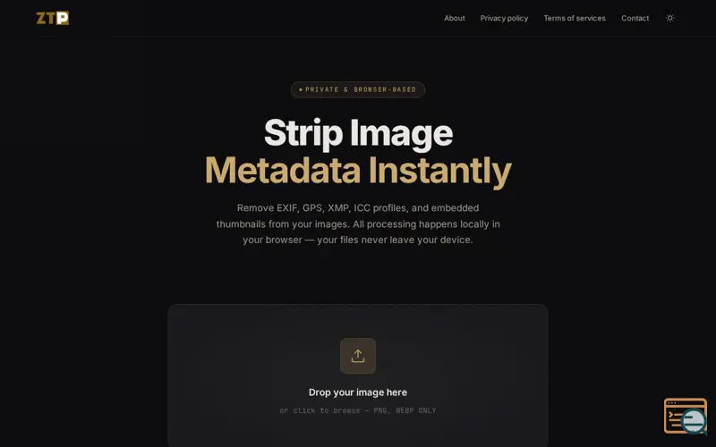 Screenshot of ZeroTracePix 