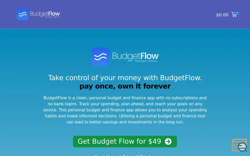 Screenshot of BudgetFlow