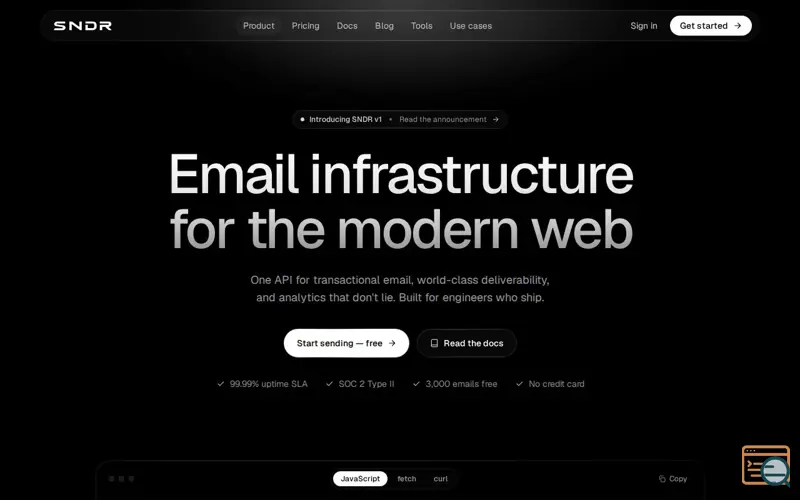 Screenshot of SNDR