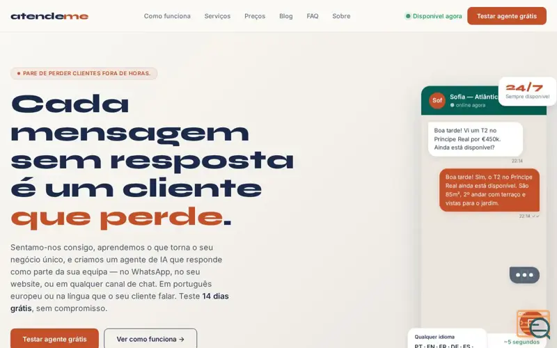 Screenshot of Atendeme.ai