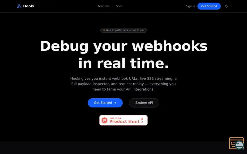 Screenshot of Hooki — API/Webhook Debug Console