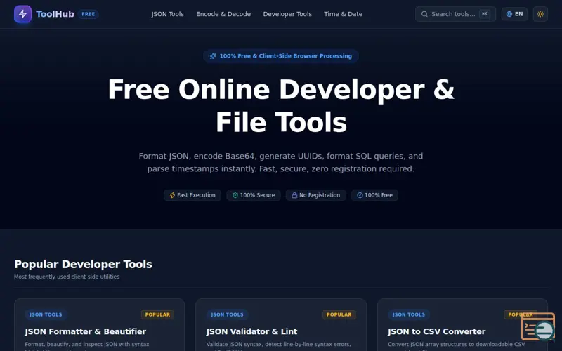 Screenshot of ToolHub