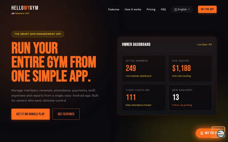 Screenshot of HelloMyGYM