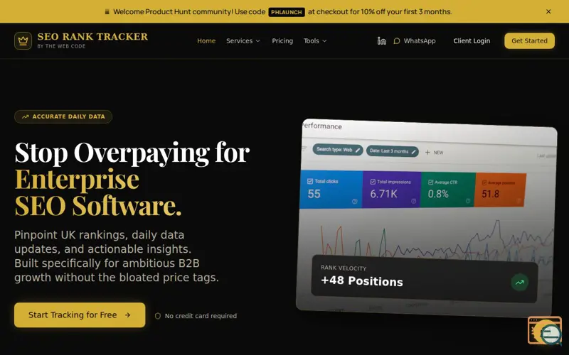 Screenshot of seoranktracker.uk