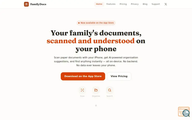 Screenshot of FamilyDocs — Safe & Searchable Documents