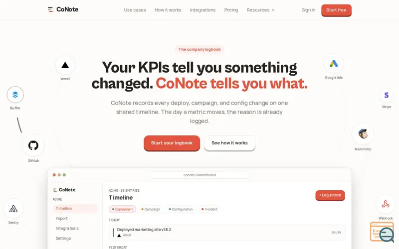 Screenshot of CoNote.io