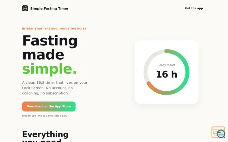 Screenshot of Simple Fasting Timer