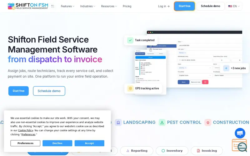 Screenshot of Shifton Field Service