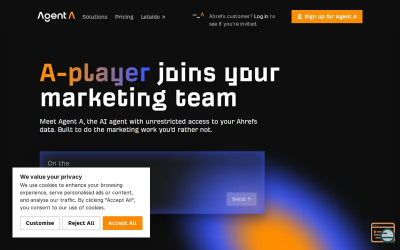 Screenshot of Agent A by Ahrefs, a launch using Greenhouse