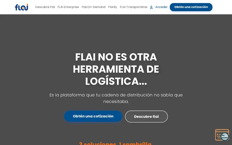Screenshot of Flai Logistics, a launch using MiDominio.do