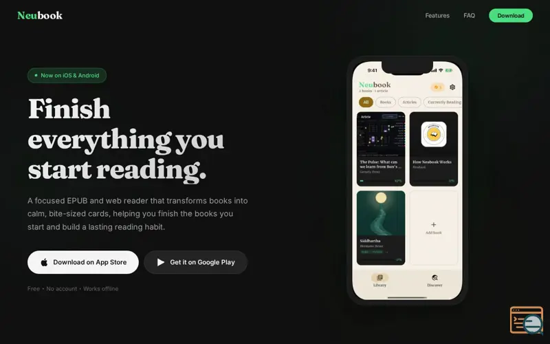 Screenshot of Neubook — EPUB & RSS Reader for iOS & Android
