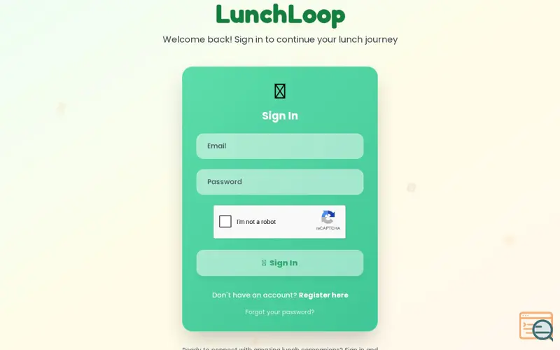 Screenshot of Lunchloop