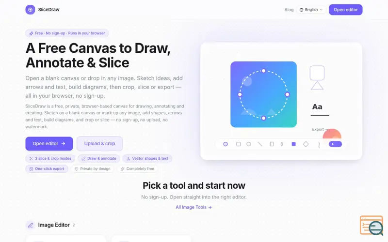 Screenshot of SliceDraw — Lightweight drawing & logo maker