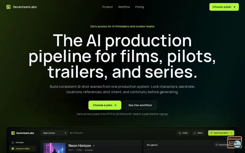 Screenshot of Seventeenlabs