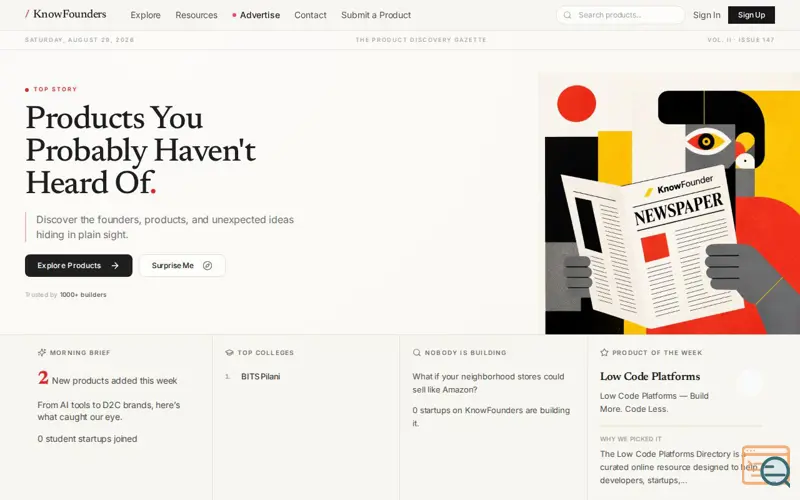 Screenshot of Know Founders