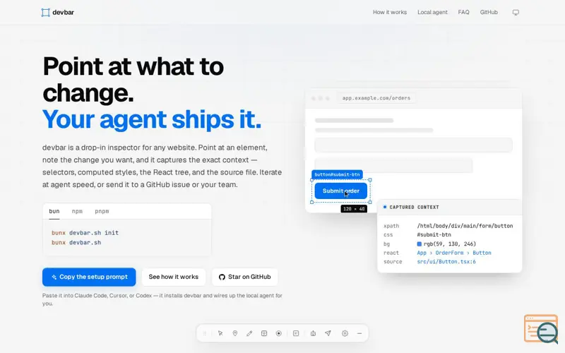Screenshot of Devbar