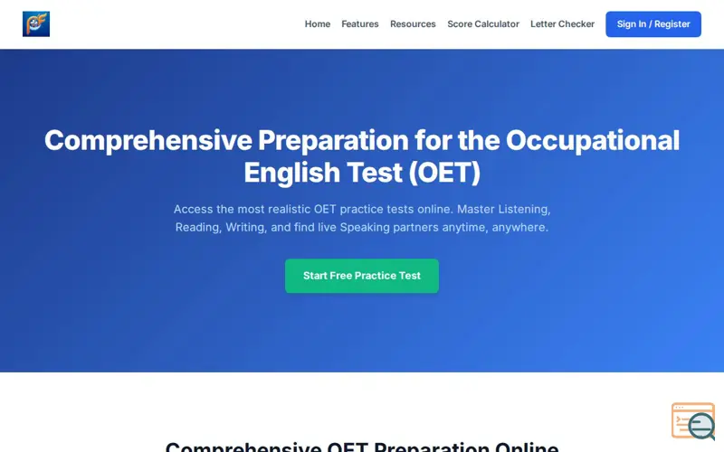 Screenshot of OET PractiForge