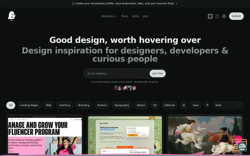 Screenshot of Hoverstate Design