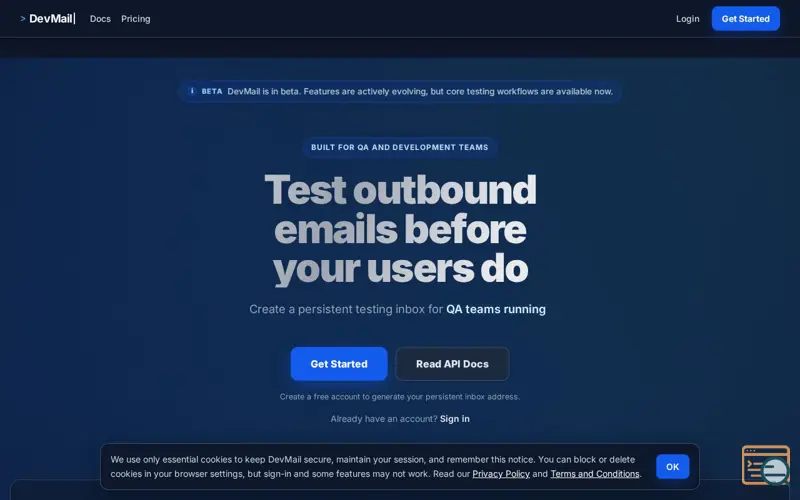 Screenshot of DevMail