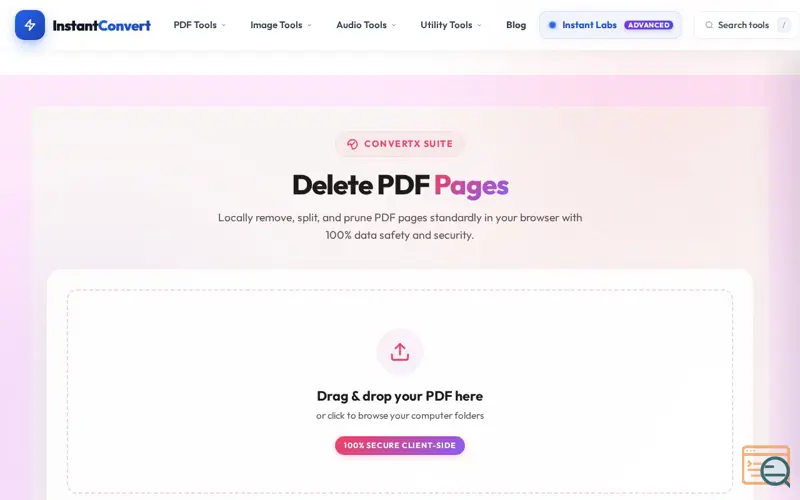 Screenshot of Delete Pages from PDF