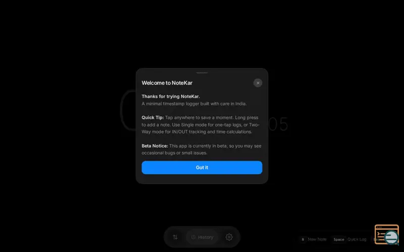 Screenshot of NoteKar