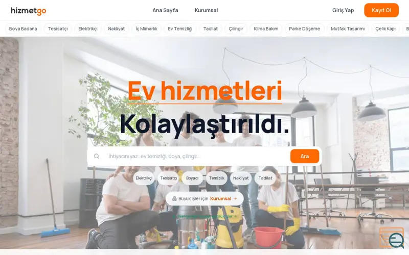 Screenshot of Hizmetgo
