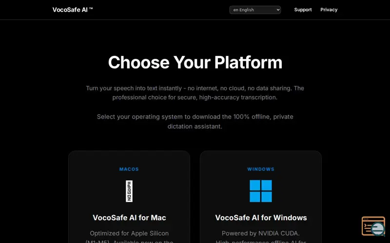 Screenshot of  VocoSafe AI