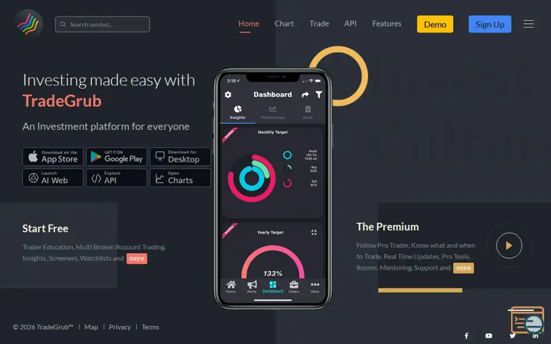Screenshot of TradeGrub