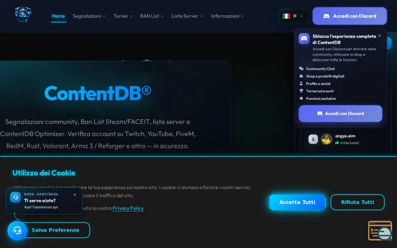 Screenshot of ContentDB